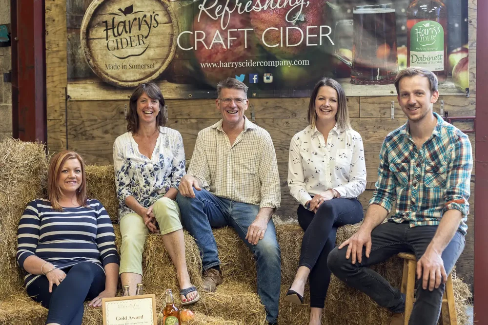 The Harry’s Cider family, based at Long Sutton, near Langport: Jess, Alison, Harry, Lizzie and Toby