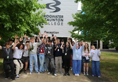 Students celebrating their results Picture: BTC