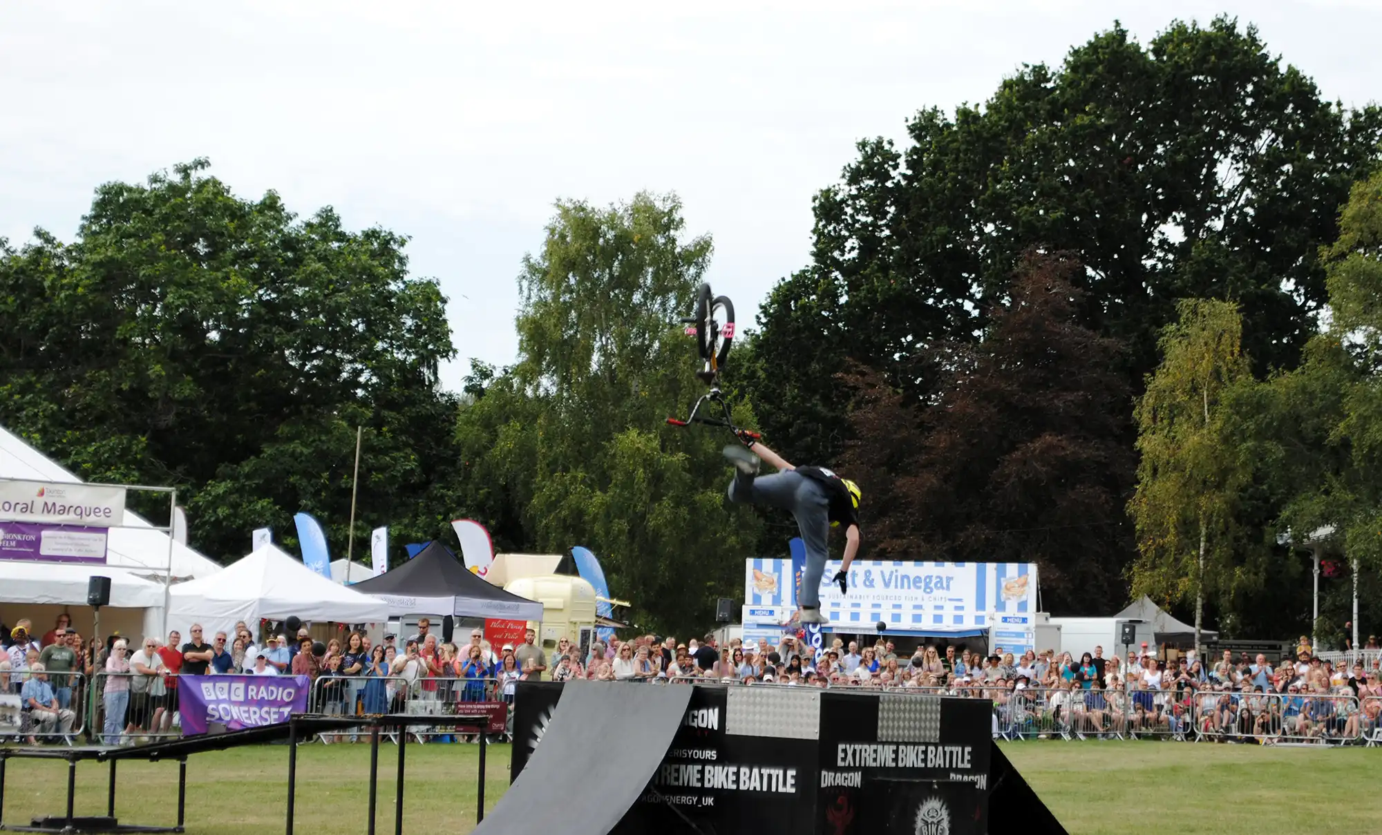 Then, the rider spiralled dramatically towards the ramp