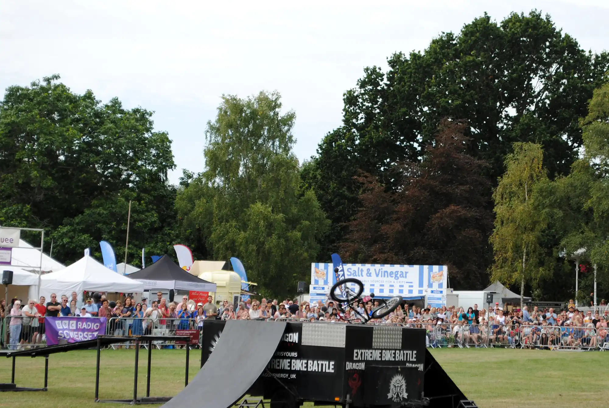 Logan disappeared behind the ramp as the crowd watched on