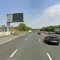 The concrete was thrown from a bridge near junction 23 of the M5 in Somerset. Picture: Google