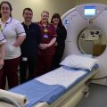 Ella Wootten and Dina Rocha – senior radiographers, Tiago Moura – interim CT lead radiographer at Yeovil Hospital, Jo Walton – healthcare assistant, Katie Howells – interim site lead for radiology at Yeovil Hospital Picture: Yeovil Hospital