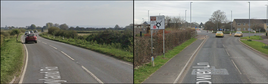 Both Bower Lane and Westonzoyland Road (A372) will be affected by the work Picture: Google Maps