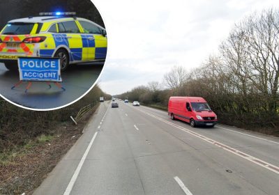 The crash, involving a Skoda and a van, happened on the A303 Ilminster Bypass near Whitelackington. Picture: Google