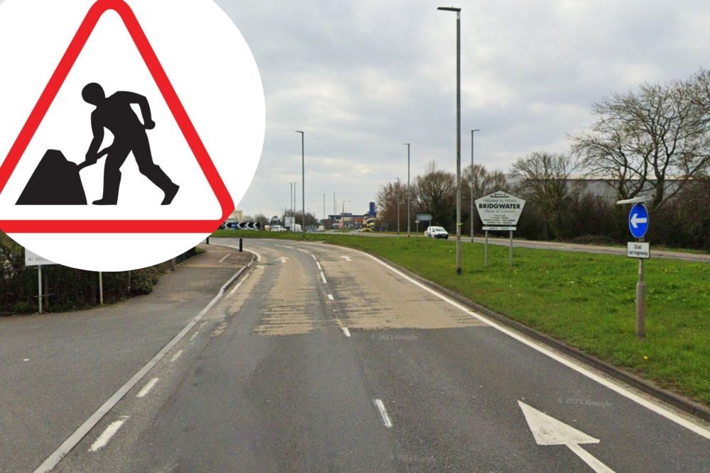 The A38 between Express Park and the A39 in Bridgwater will be closed overnight for three weeks. Picture: Google