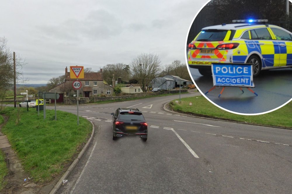 Two people were taken to hospital after the crash on the B3151 near Street. Picture: Google