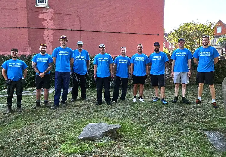 Wessex Water volunteers turned out to help at the Wembdon Road Cemetery