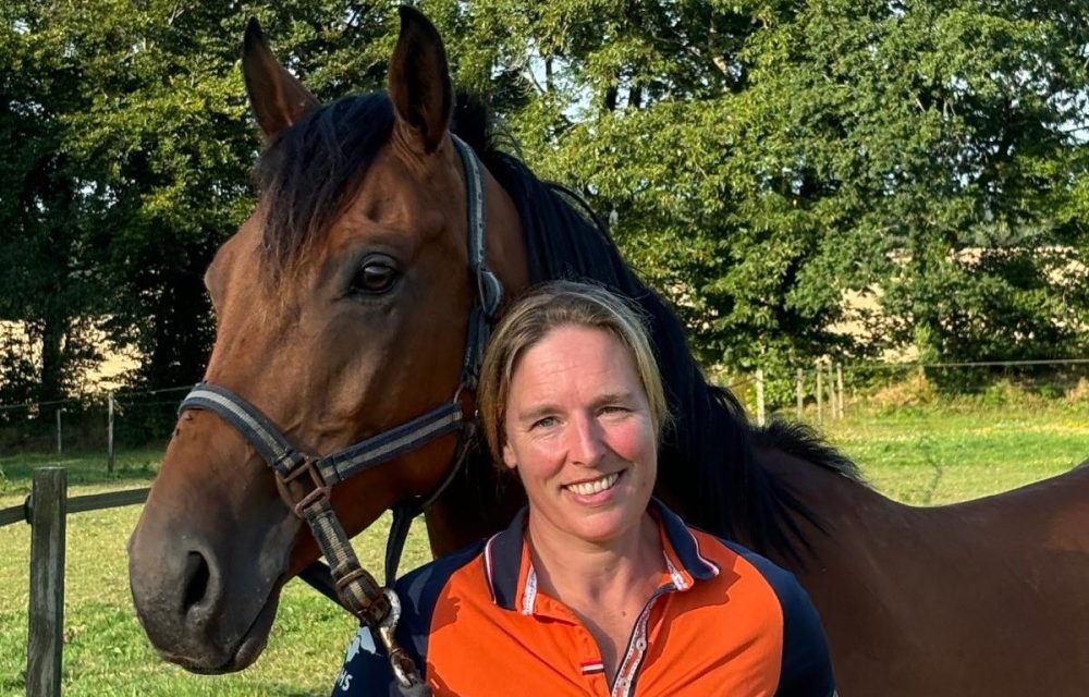 Ms Roos with her horse Fripon Au Xois Picture: Shanti Roos