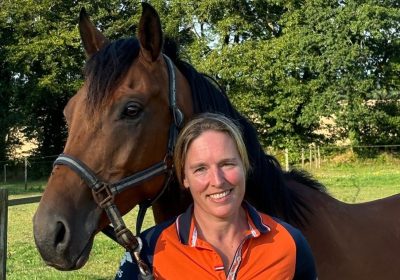 Ms Roos with her horse Fripon Au Xois Picture: Shanti Roos