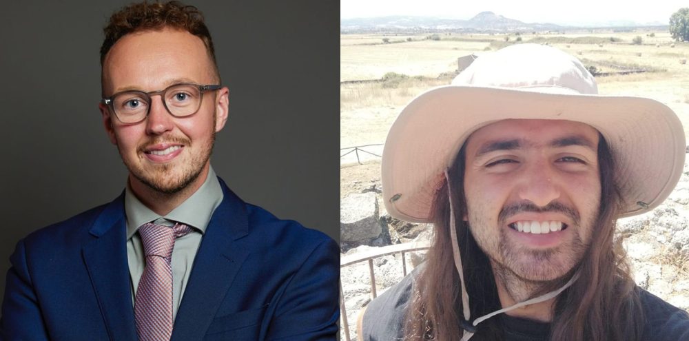  Adam Dance (left) has called for Italian authorities to keep searching for Michael Frison (right)