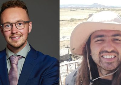  Adam Dance (left) has called for Italian authorities to keep searching for Michael Frison (right)