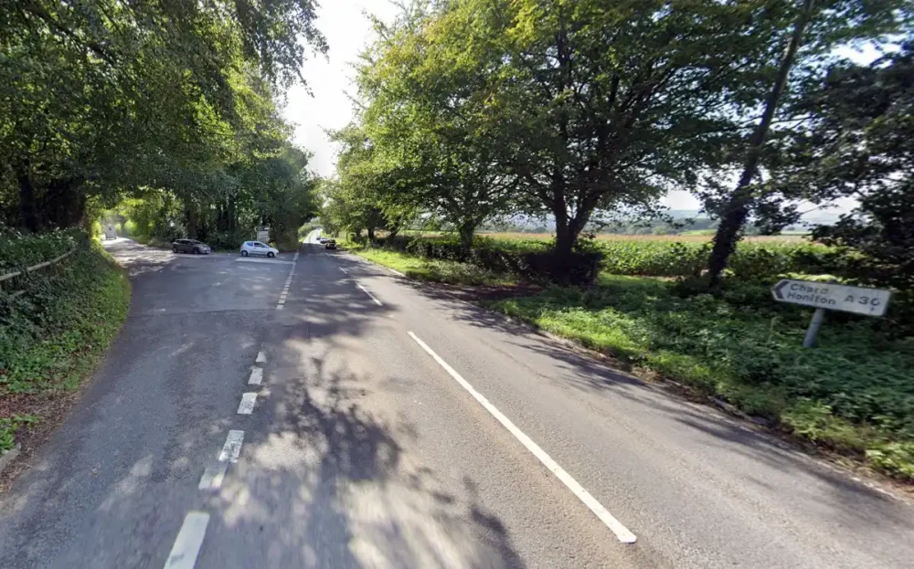 The crash happened on the A30, near the B3167 junction, Roman Road. Picture: Google