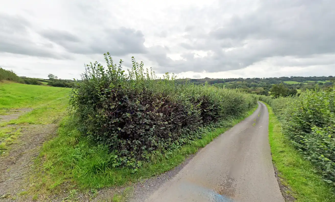 The barn has been built on a plot off Cockmill Lane, adjacent to the Glastonbury Festival site. Picture: Google