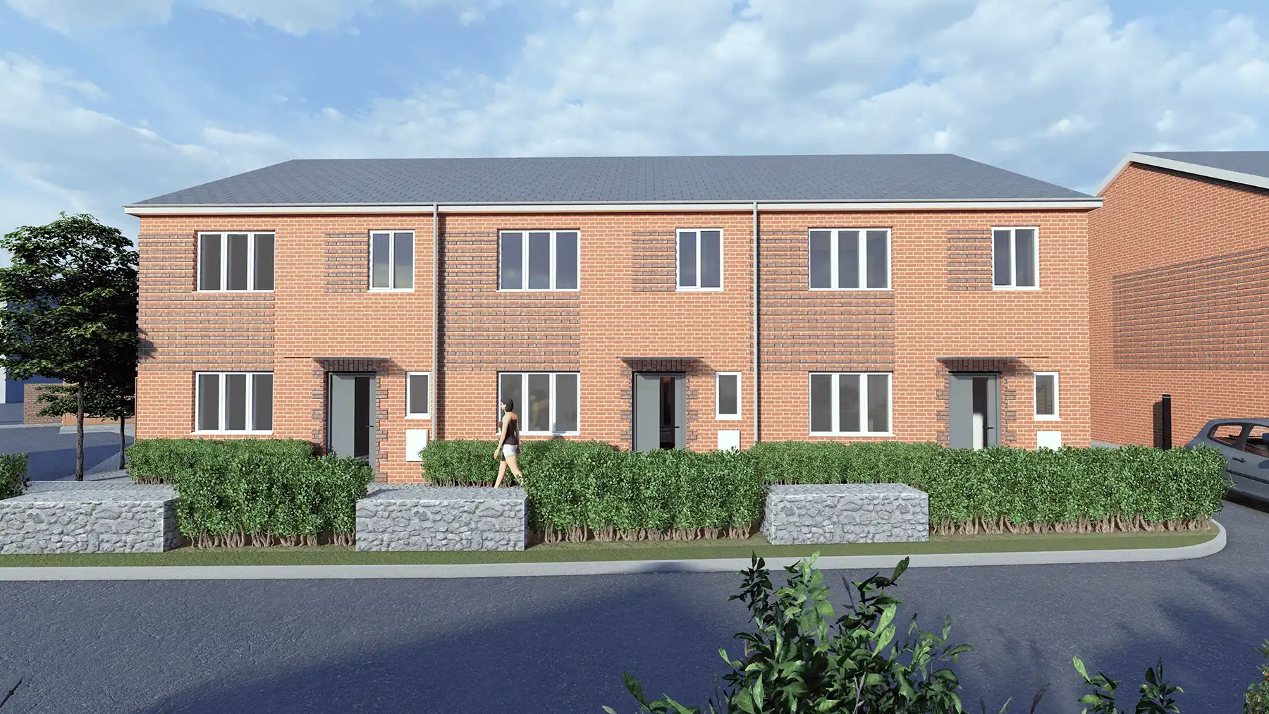 On block of the proposed nine homes at Haymans Mill in Wellington. Picture: Oxford Architects/Somerset Council