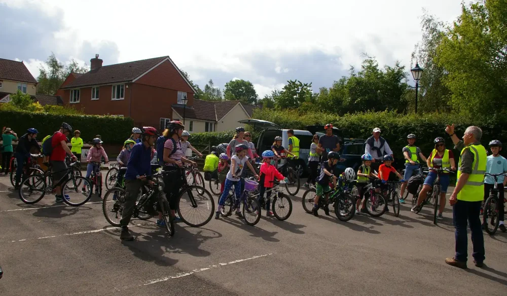 A family bike ride in Kingston, part of efforts that have been recognised. Picture: TACC