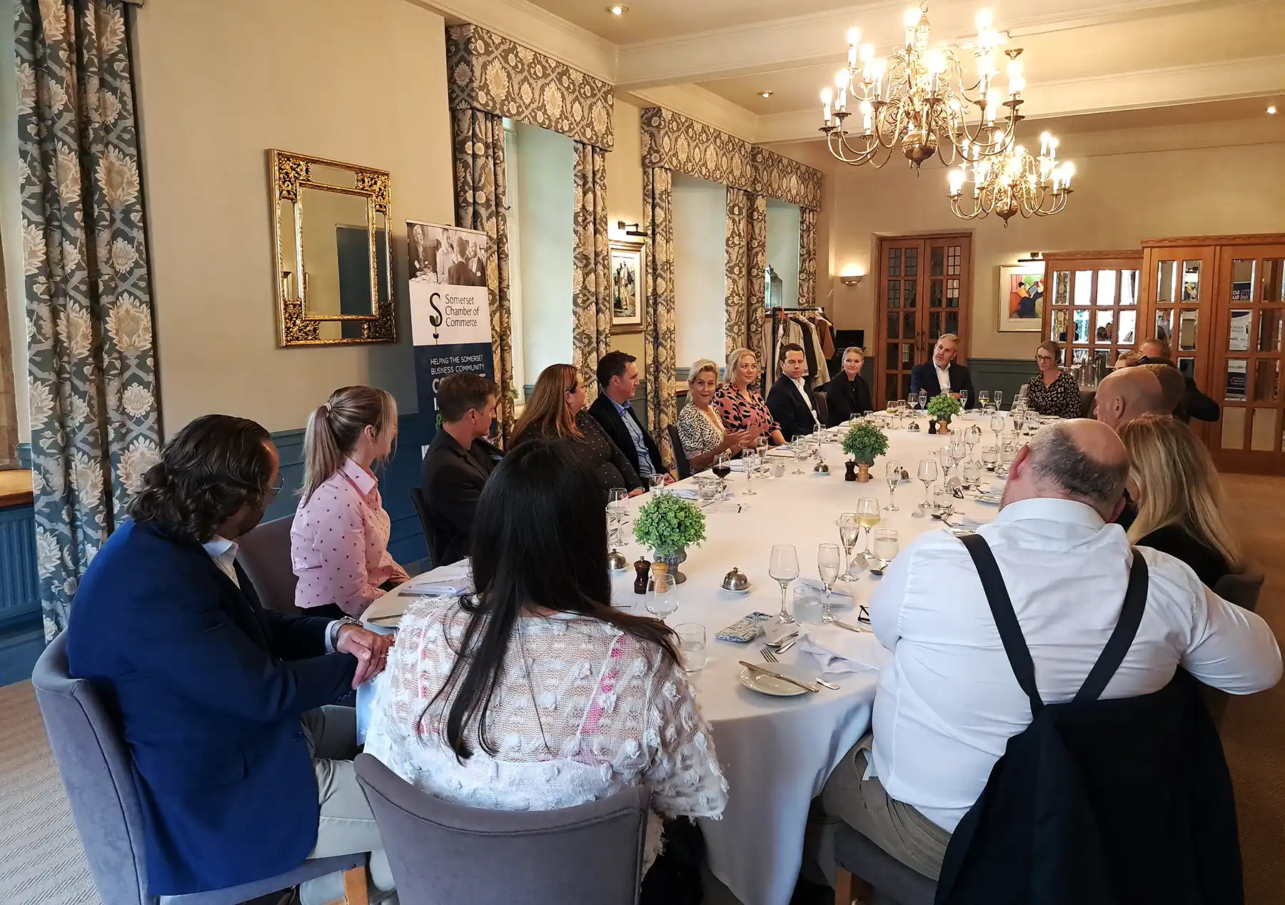 The Baroness met a number of Somerset business leaders and others during lunch at The Castle