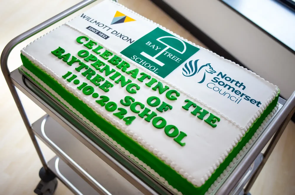 A special cake helped celebrate the opening of the new Baytree School campus