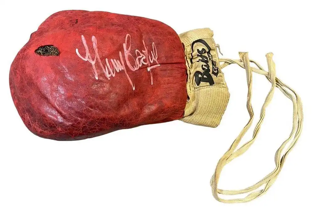 The glove believed to have been worn by Mohammad Ali (then Cassius Clay) in the match against Henry Cooper