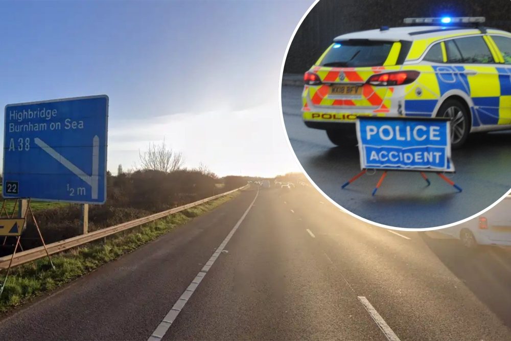 The M5 southbound is closed between Weston and Burnham-on-Sea after a crash. Picture: Google/Leveller