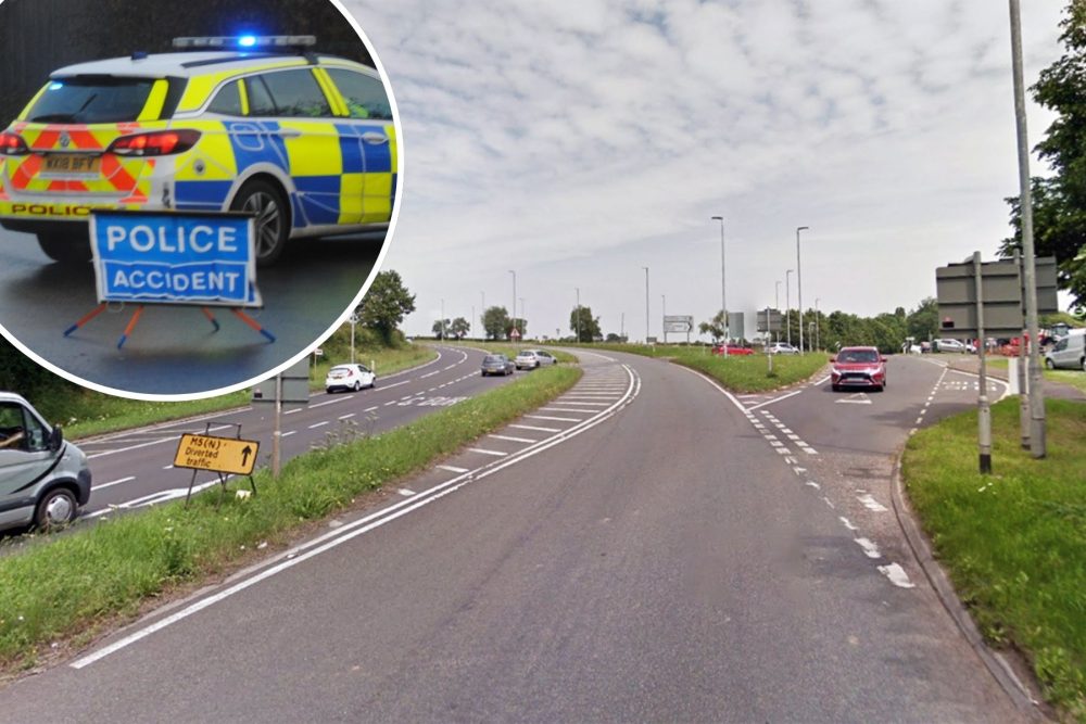 The crash has closed the A38 at the junction with the A361. Picture: Google