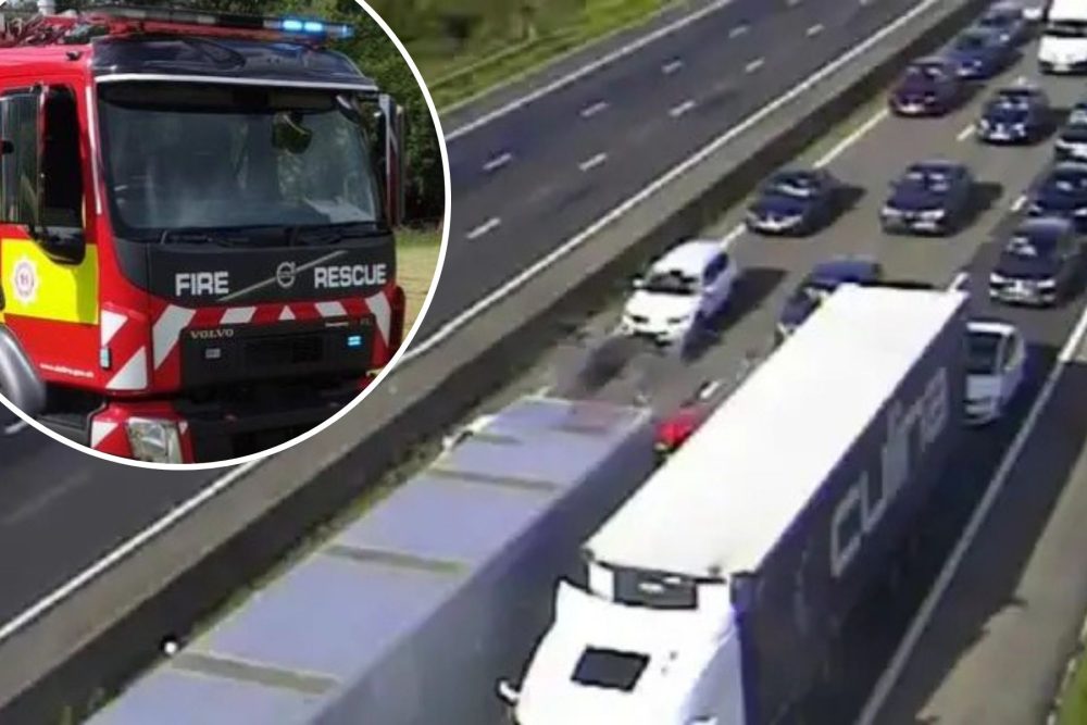 Drivers faced two-hour delays on the M5 after the fire this morning between Bridgwater and Burnham on Sea. Picture: National Highways