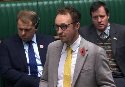 Yeovil MP Adam Dance during his maiden speech in the House of Commons. Picture: Parliament TV