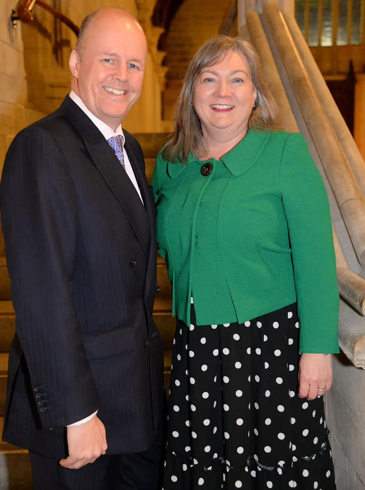 Bridgwater MP Sir Ashley Fox with Rose Stacey, who runs Timeless Images in Bridgwater