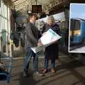 Alex Lawrie and Kate Whittle at Taunton station. Picture: Go-op