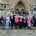 Strode College graduates with dignitaries at Wells Cathedral