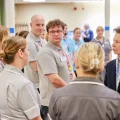 The Princess Royal with student nurses and educators at Bridgwater & Taunton College