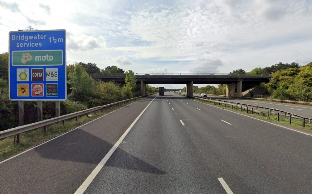 The teenager was hit between junctions 24 and 25, for Bridgwater and Taunton. Picture: Google