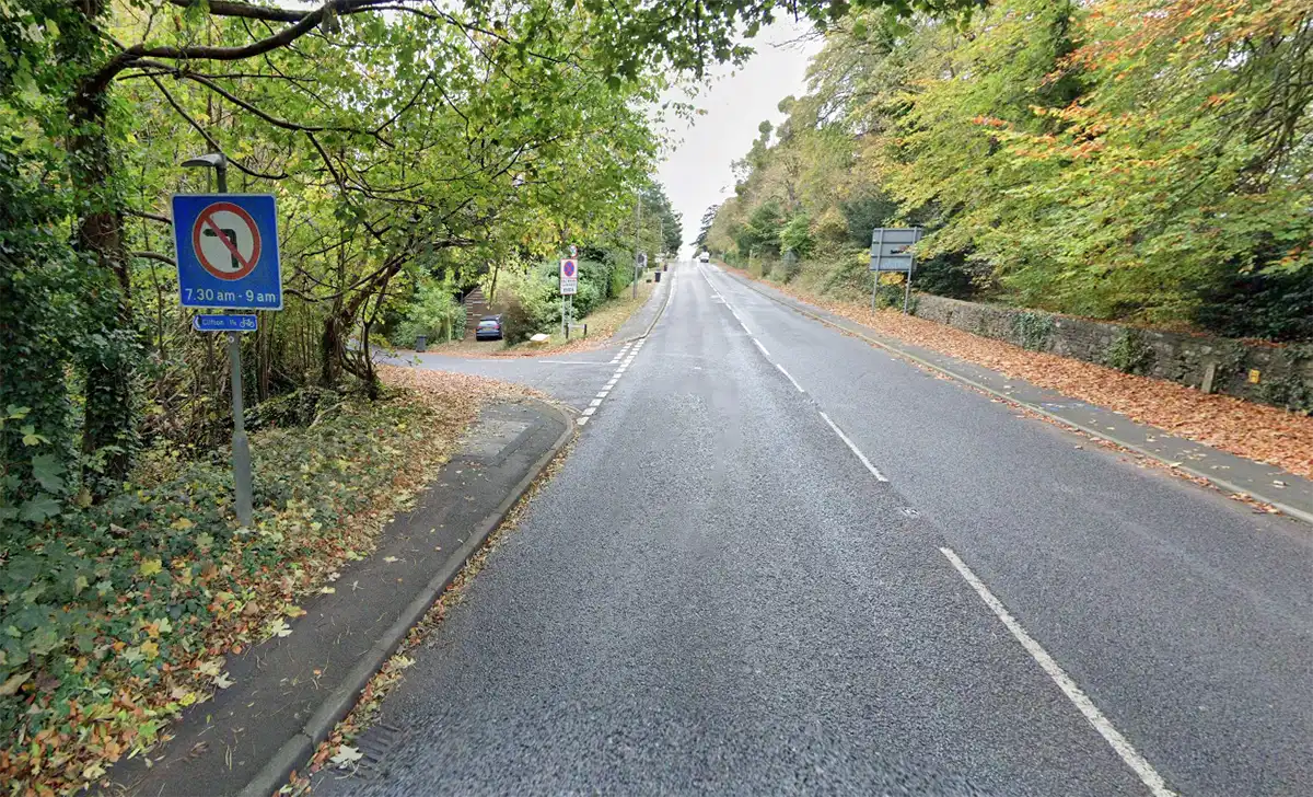 The 'no left turn' sign on Abbots Leigh Road. Picture: Google