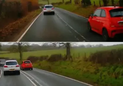 The 'dangerous' overtake on the A358 in Taunton was caught on camera. Picture: Avon & Somerset Police RPU