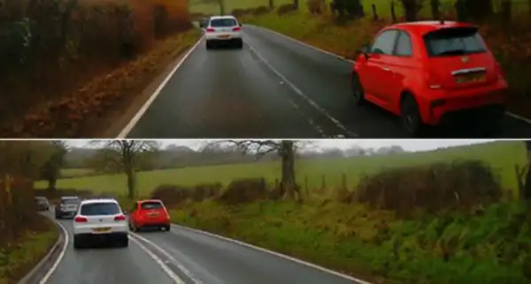 The 'dangerous' overtake on the A358 in Taunton was caught on camera. Picture: Avon & Somerset Police RPU