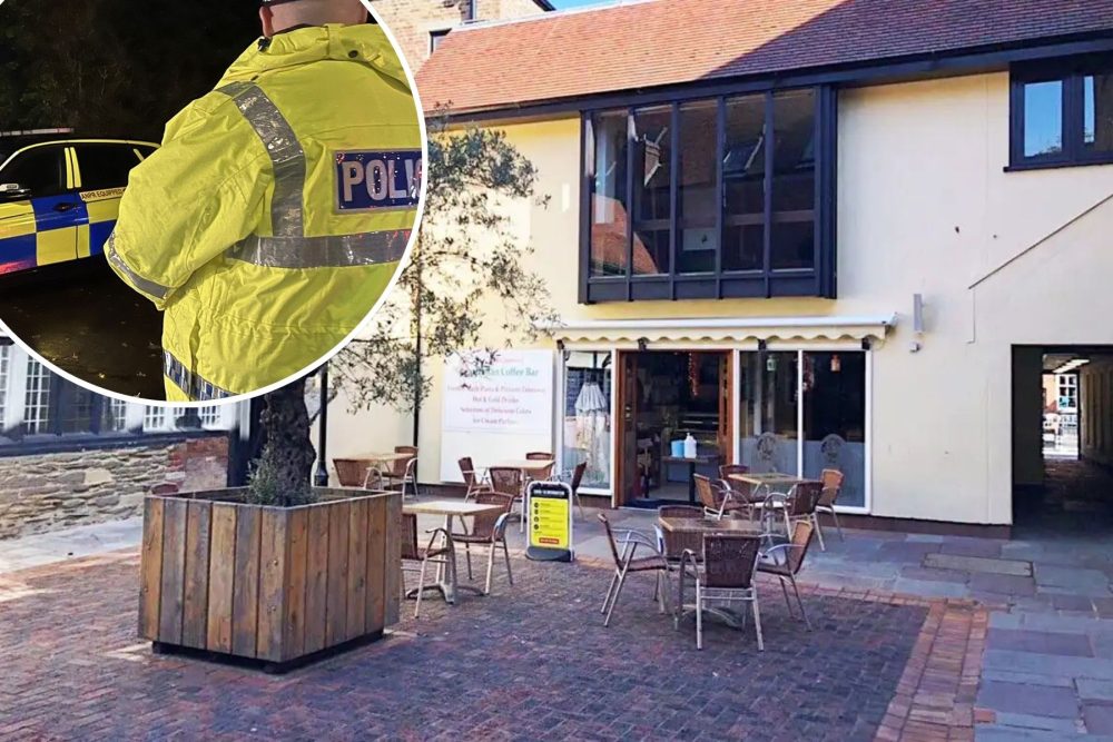The incident unfolded in a courtyard at the Orchard Centre, in Taunton, with the Little Italy restaurant attacked
