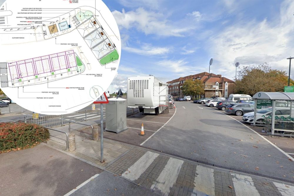 The EV charging points and jet wash bays would be built in a section of the Morrisons car park in Taunton