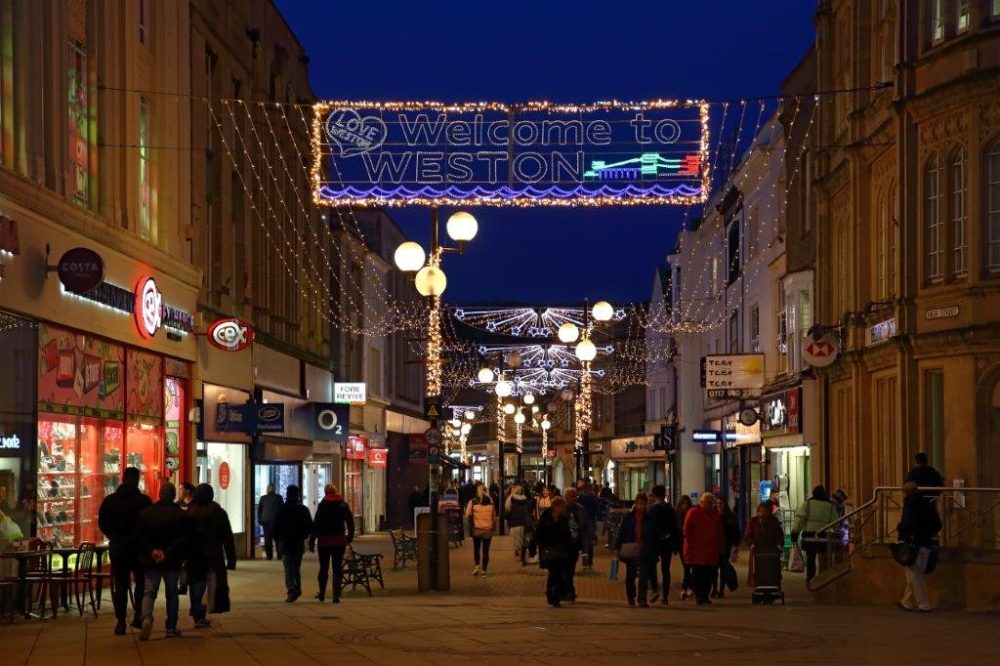 The Christmas lights will be switched on in Weston super Mare in Saturday - and bus travel is free. Picture: Weston Town Council