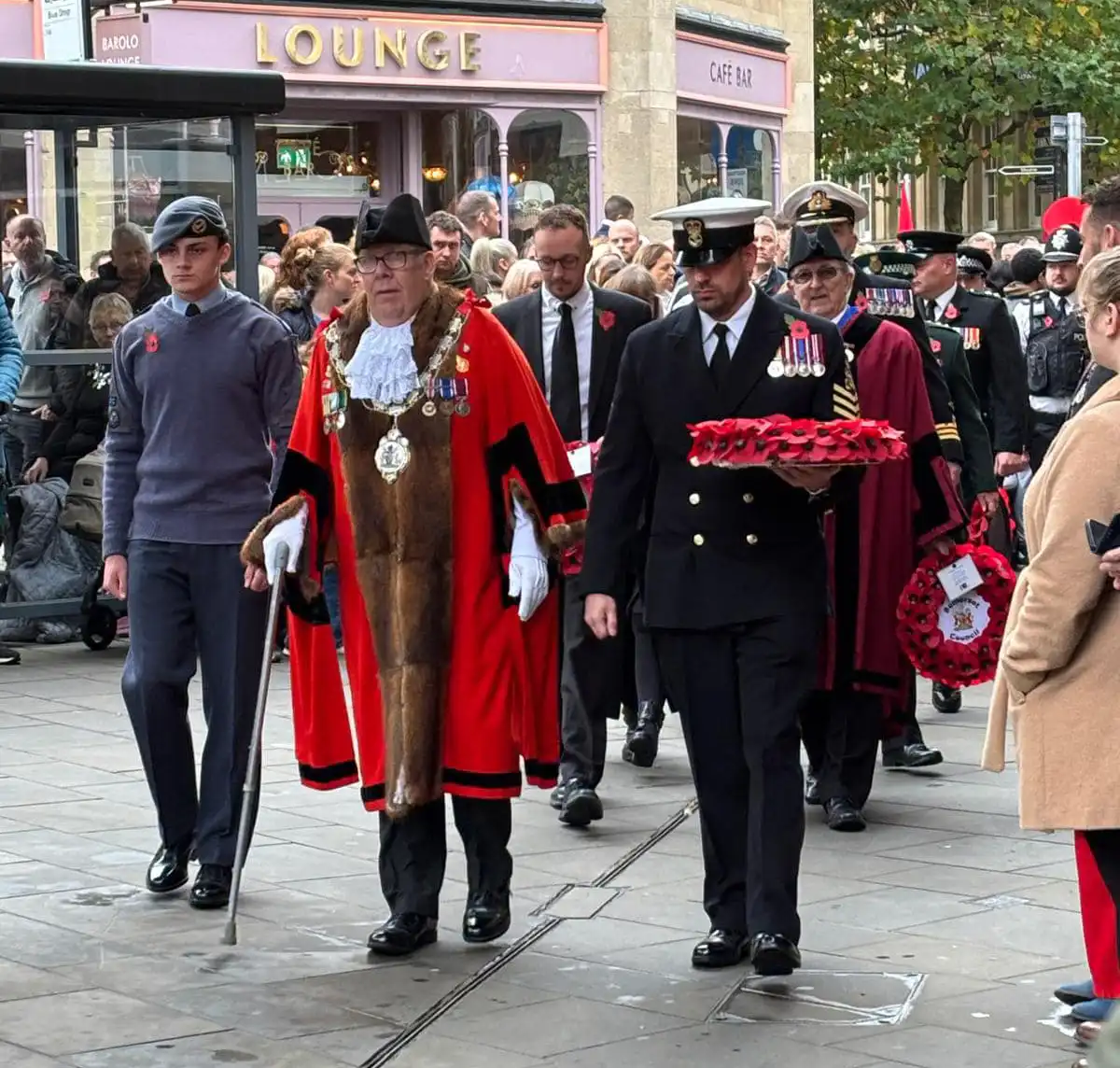 The Remembrance parade in Yeovil