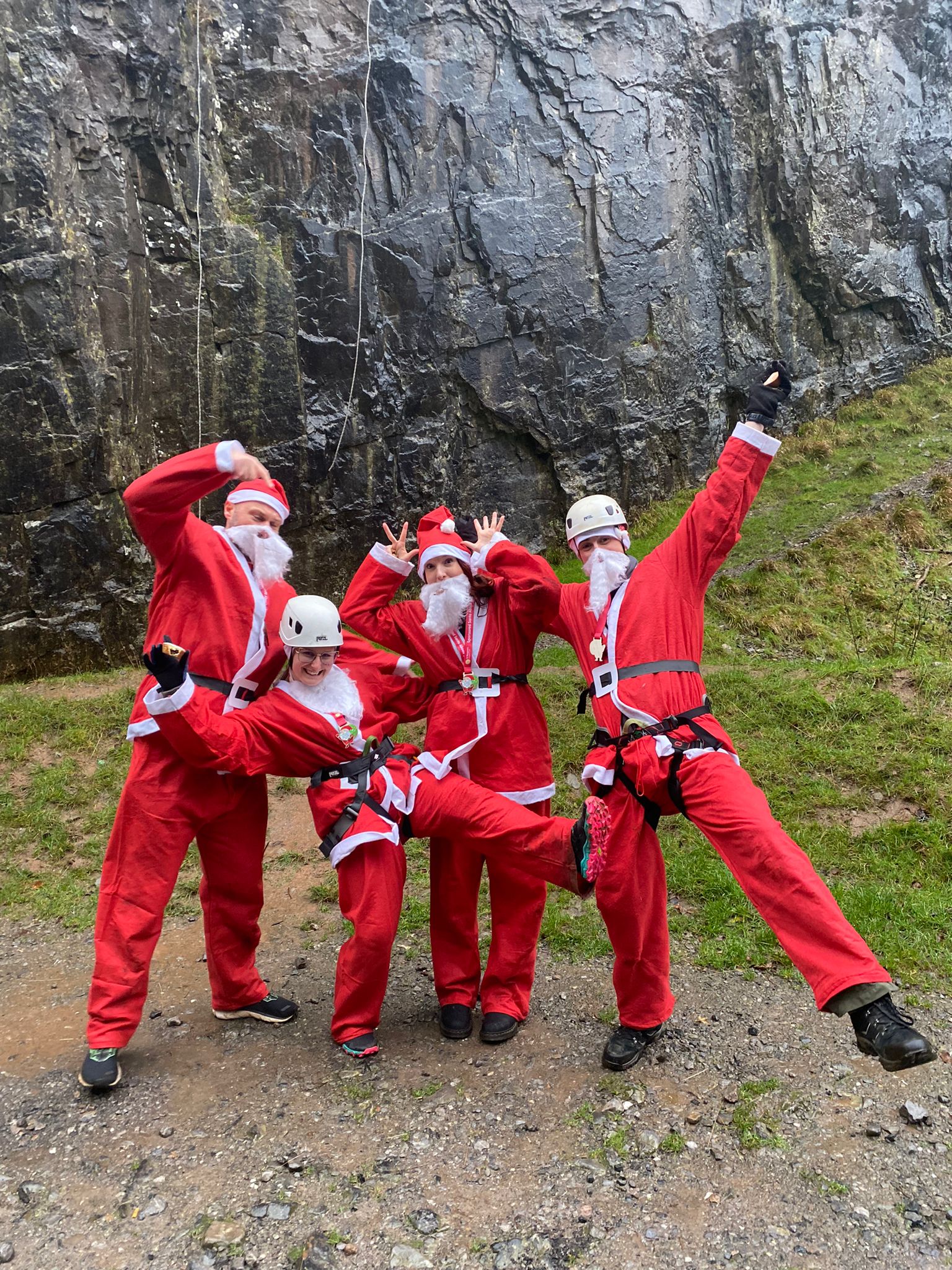 Joy and celebrations after the abseil Picture: St Margaret’s Hospice Care