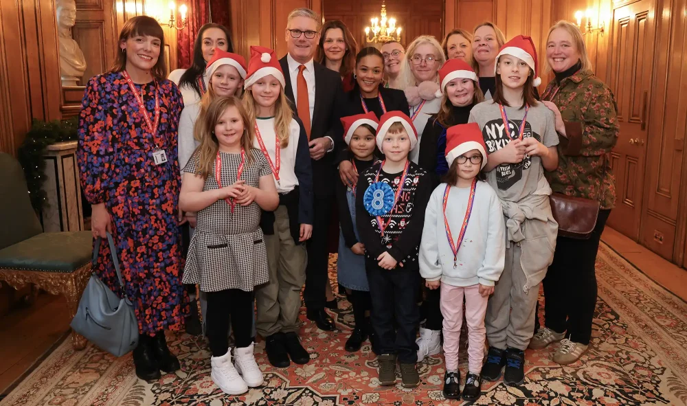 Action for Children representatives with the PM and wife, Lady Victoria Starmer. Picture: Simon Dawson
