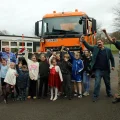 Spready Mercury stopped off at West Pennard CofE Primary School. Picture: Somerset Council