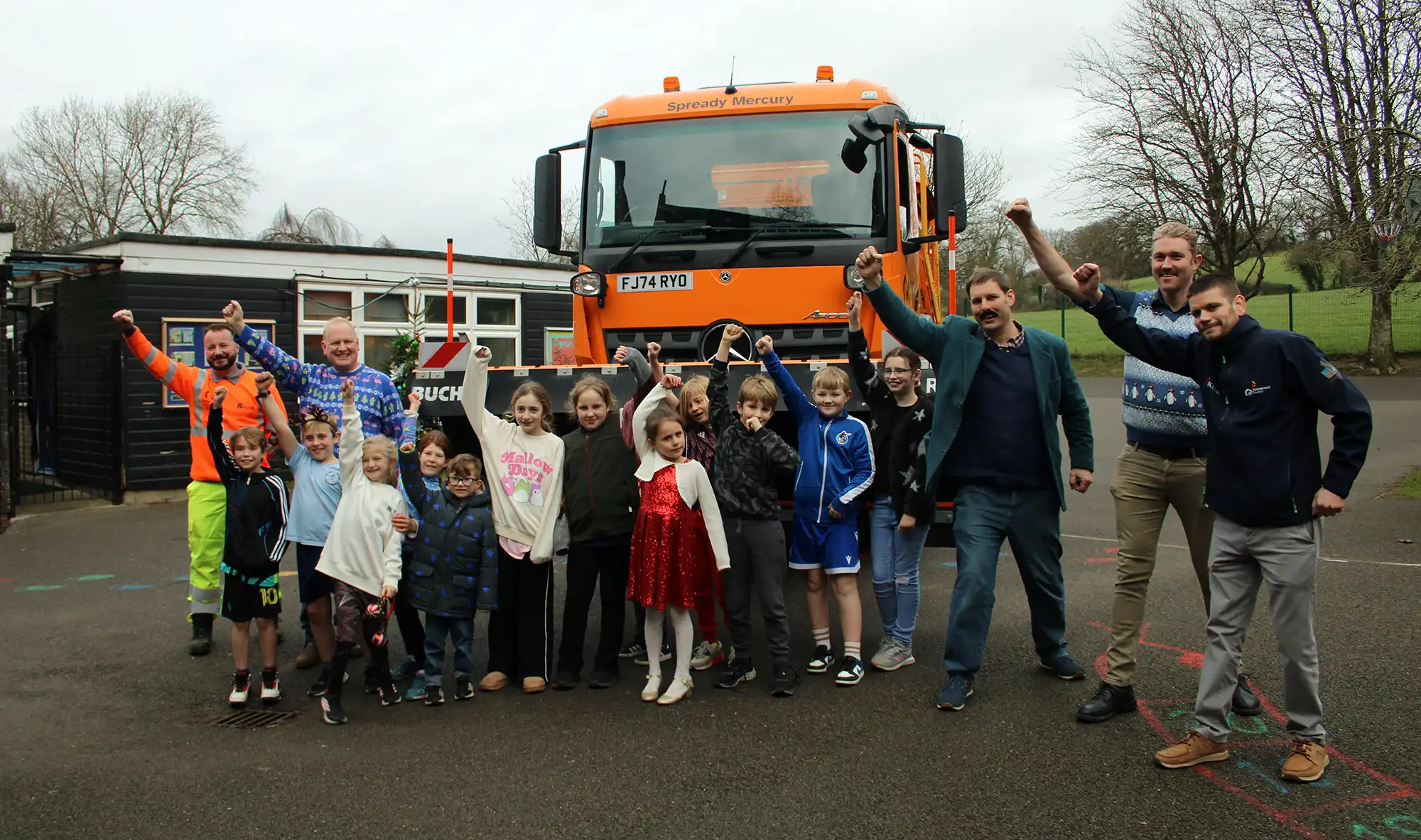 Spready Mercury stopped off at West Pennard CofE Primary School. Picture: Somerset Council