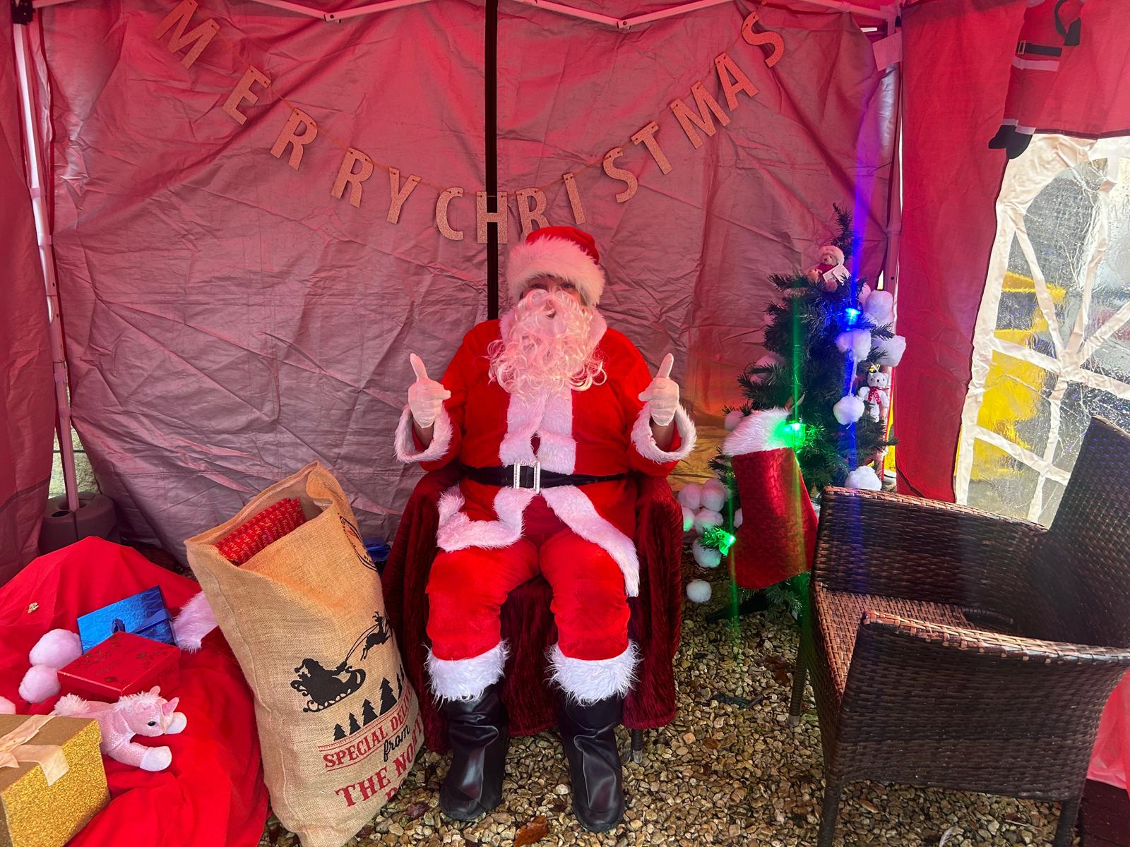 Santa's Grotto was lit up with fairy lights and Christmas decorations Picture: Catherine House Care Home