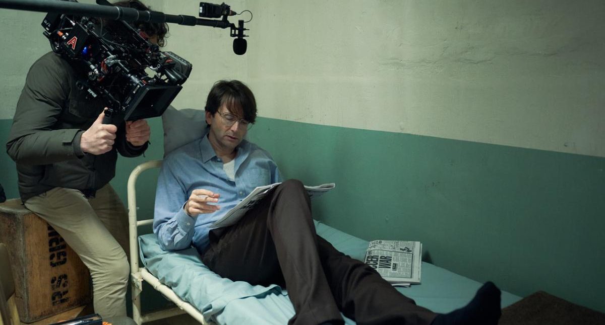 David Tennant as serial killer Dennis Neilson, filmed at the prison Picture: Shepton Mallet Prison