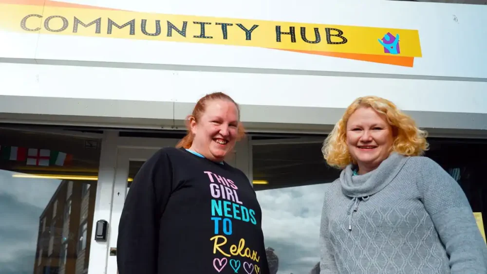 Members of the Serendipity Craft Group outside Alliance Homes' community hub on Loxton Road, Weston