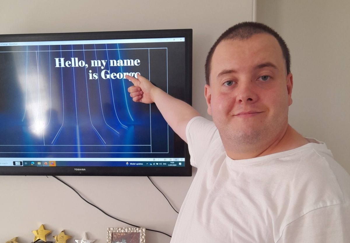 George in his new paid role as Lived Experience trainer Picture: Somerset Care Group