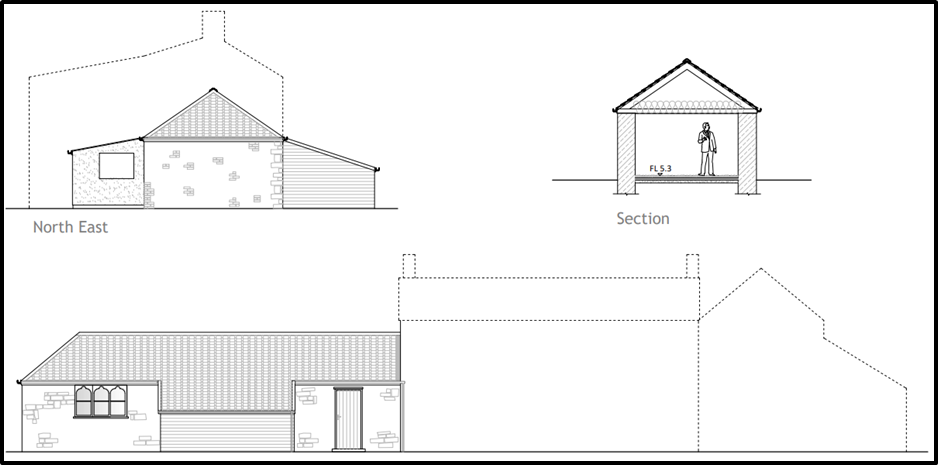 Proposed elevations to one of the outbuildings Picture: Croft Surveyors