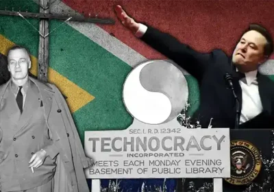 Technocracy Inc founder Howard Scott and right, Elon Musk