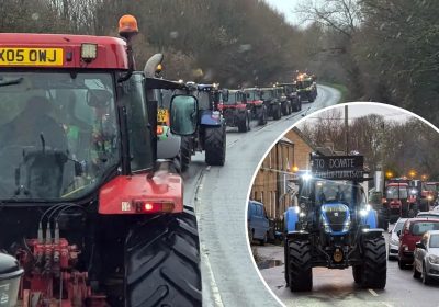Dozens of tractors took to the roads of Somerset to welcome 2025 - and raise charity money. Pictures: Somerset Tractor Runners