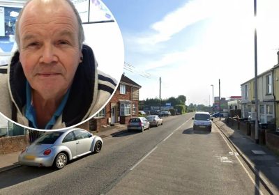 Barry Sellick, inset, is believed to have been killed in an incident on Wellington New Road, Taunton, on Monday. Pictures: Facebook/Google